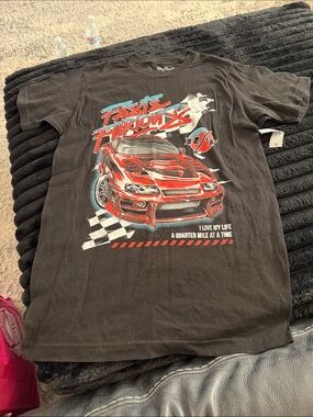 Fast & Furious Black Short Sleeve Tee with Red Car Graphic